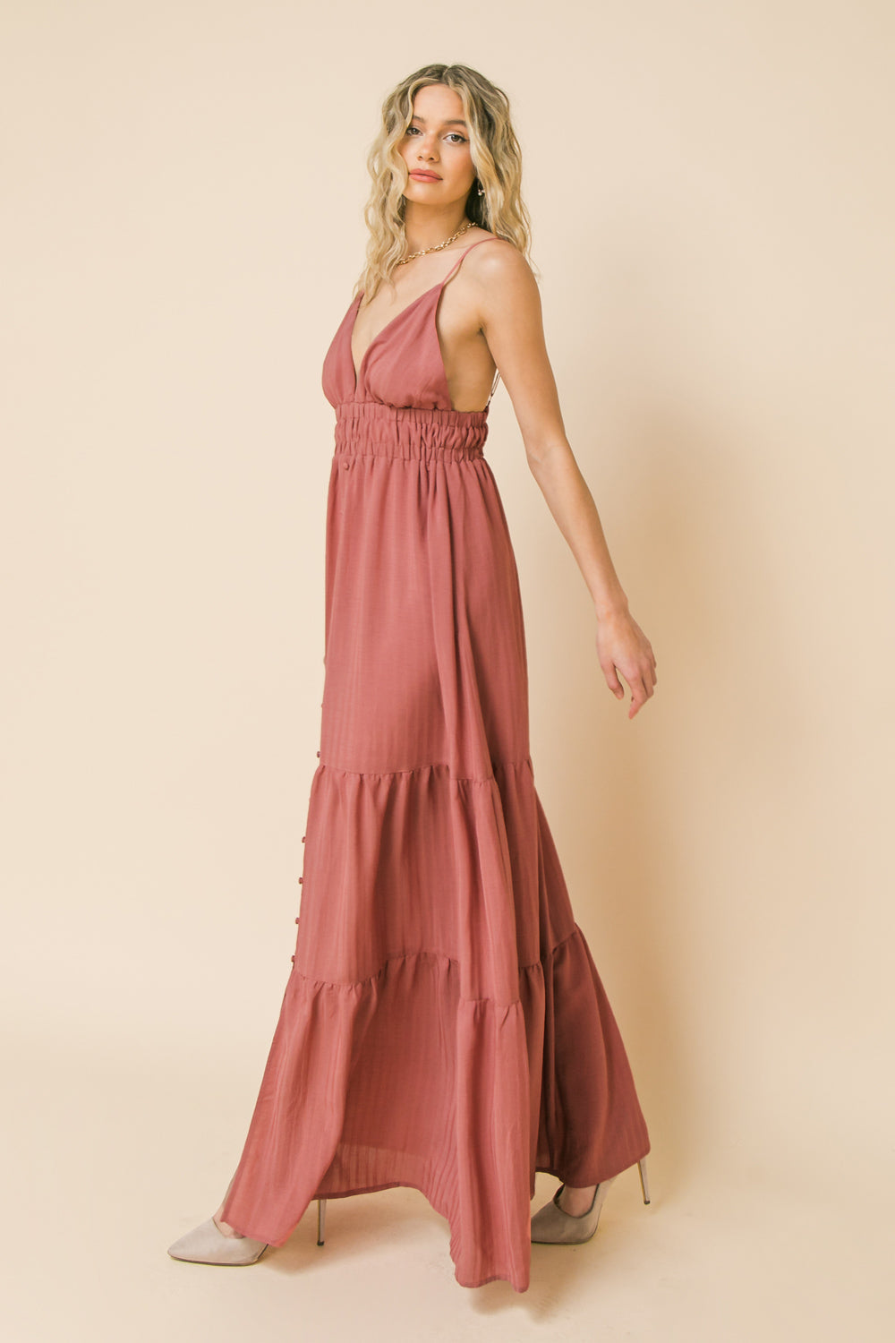 Midnight Riverwalk Woven Maxi Dress